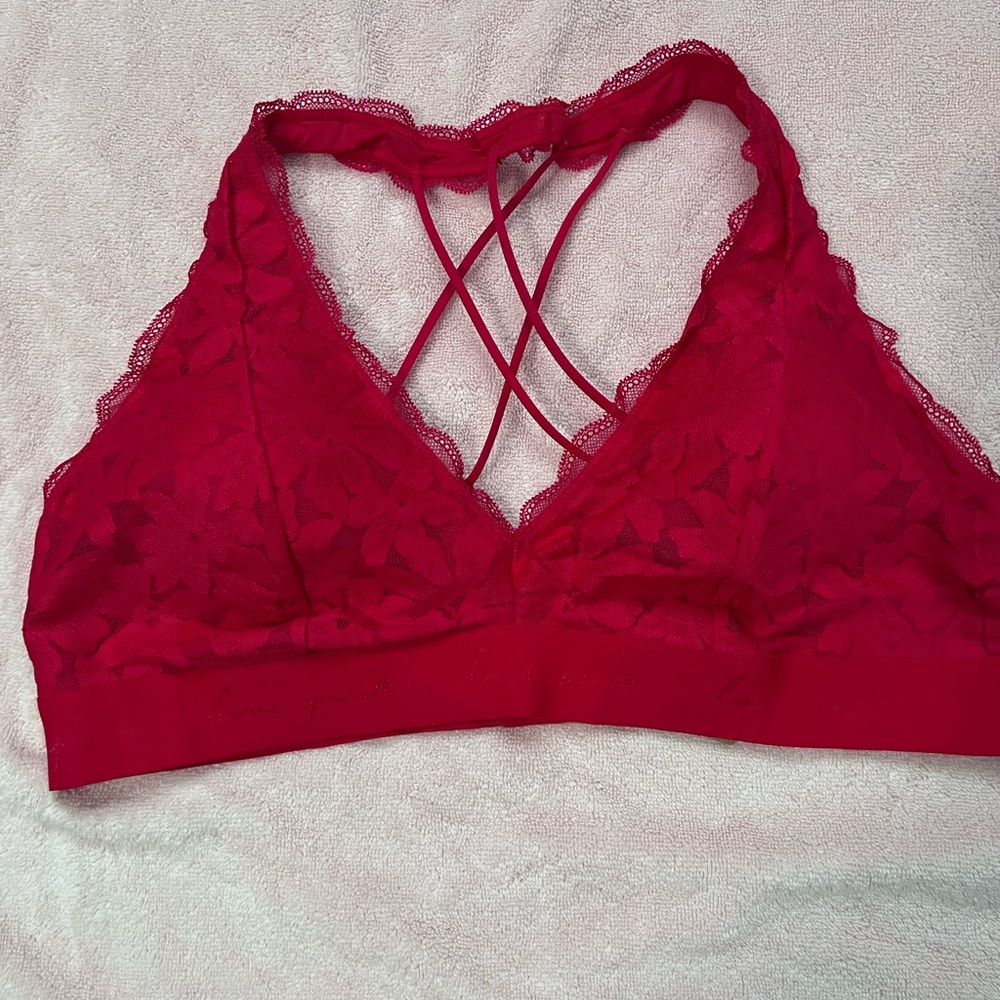 Victoria's Secret Red Lace Strappy Bra